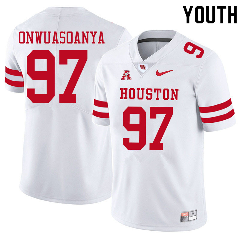 Youth #97 Ike Onwuasoanya Houston Cougars College Football Jerseys Sale-White